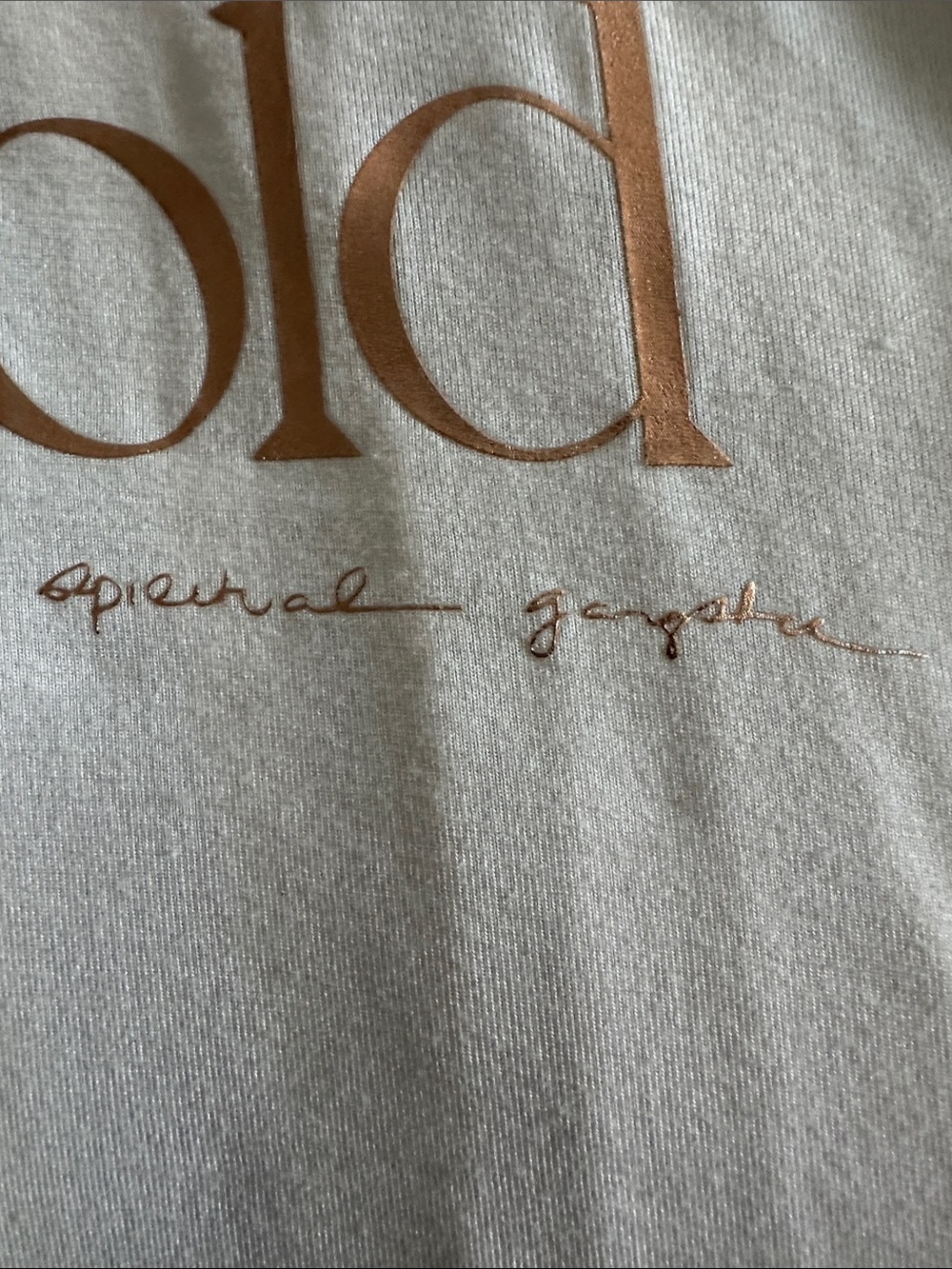 Spiritual Gangster White Tank with Rose Gold 'stay gold' Script - Picture 4 of 5